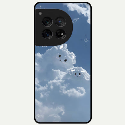 Cloud Bunny Dreams Glass Case For OnePlus 12 back cover – full design glossy printed glass finish