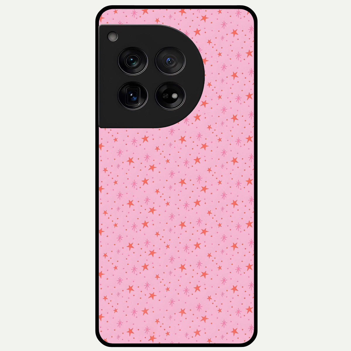  Cosmic Pink Sparkle Glass Case For OnePlus 12 back cover – full design glossy printed glass finish