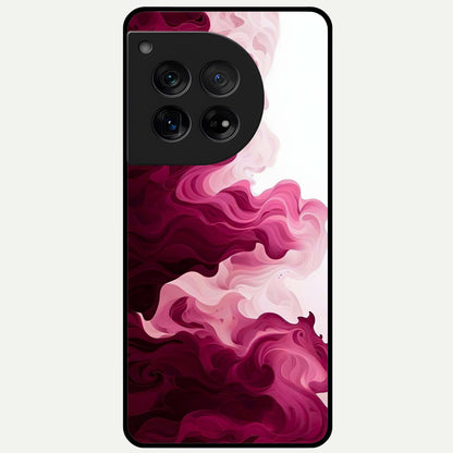  Crimson Wave Flow Glass Case For OnePlus 12 back cover – full design glossy printed glass finish