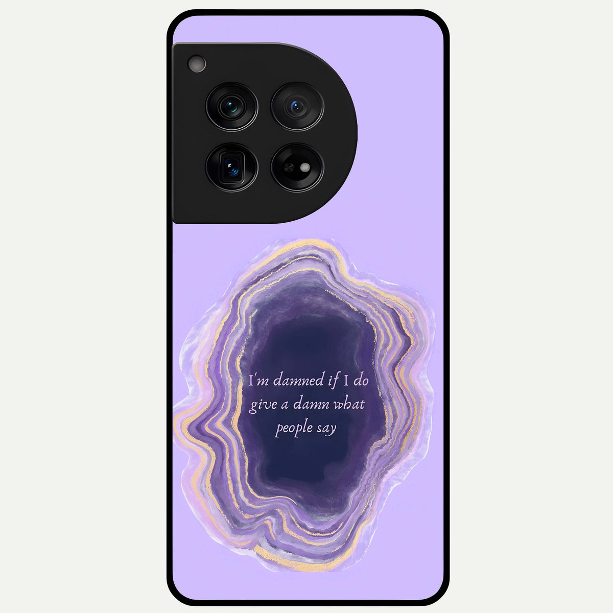  Damned People Quote Glass Case For OnePlus 12 back cover – full design glossy printed glass finish