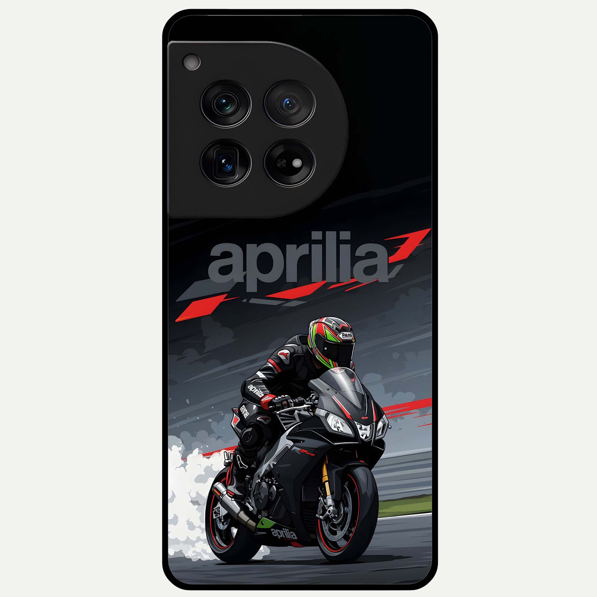  Dark Aprilla Glass Case For OnePlus 12 back cover – full design glossy printed glass finish
