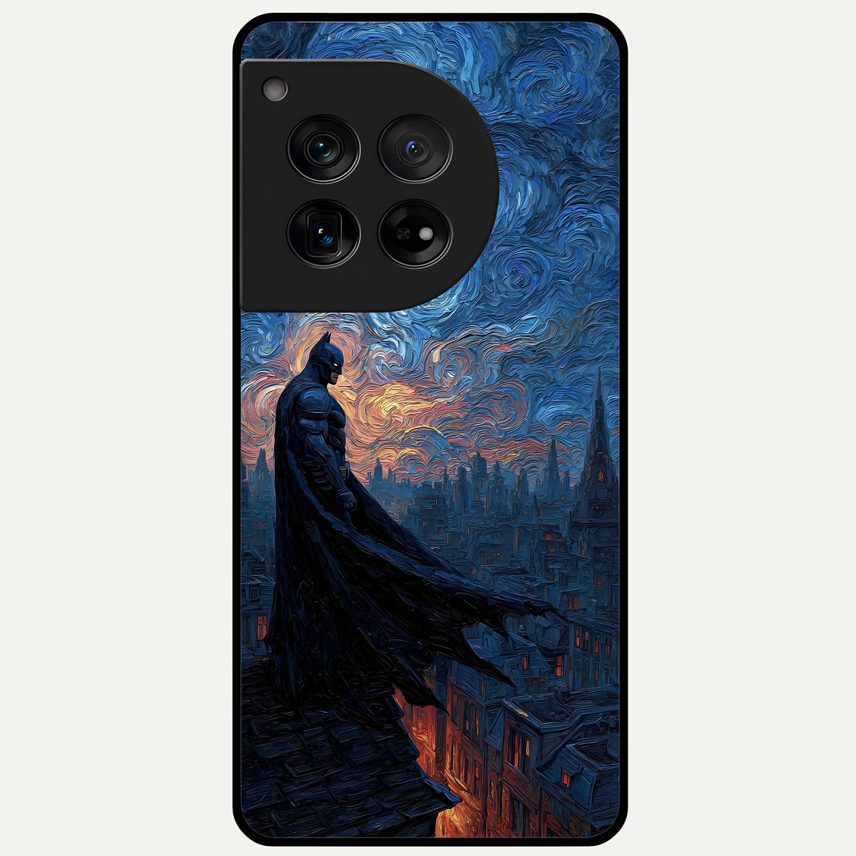  Dark Knight Dusk Glass Case For OnePlus 12 back cover – full design glossy printed glass finish