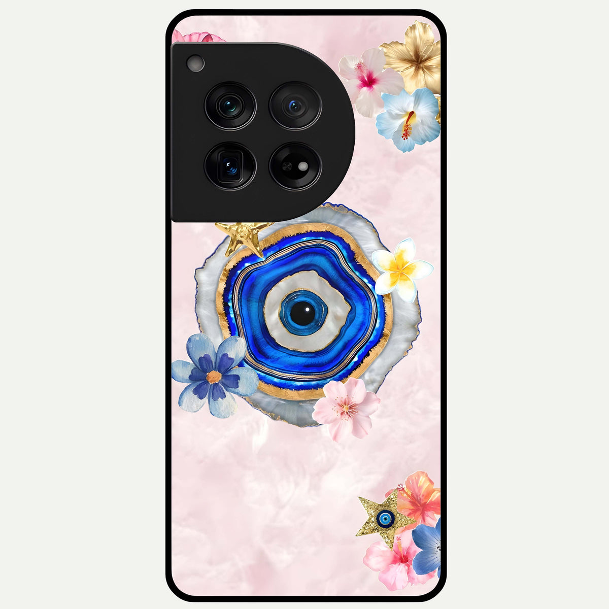  Divine Aura Bloom Glass Case For OnePlus 12 back cover – full design glossy printed glass finish