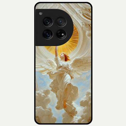  Divine Light Angel Glass Case For OnePlus 12 back cover – full design glossy printed glass finish