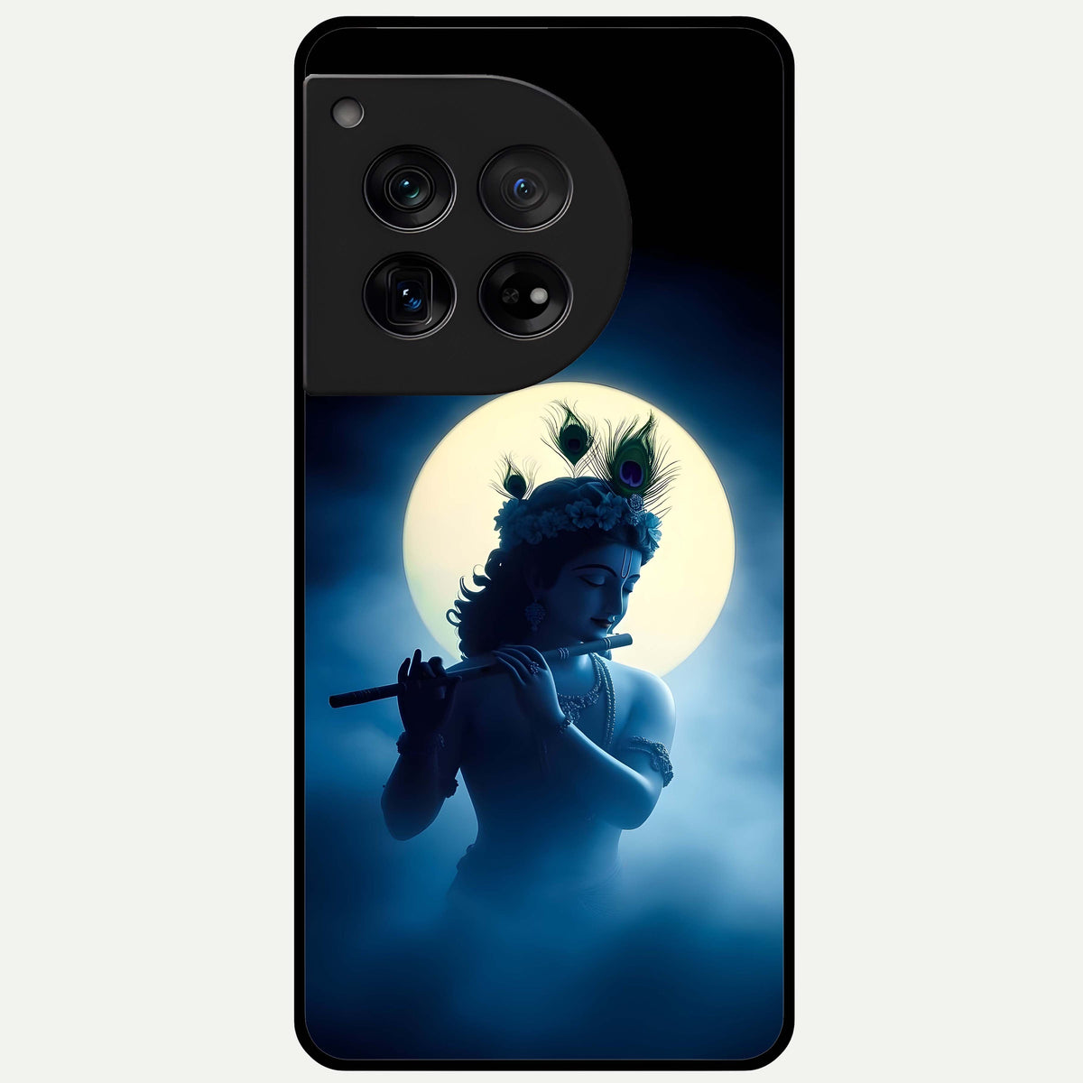  Divine Moon Flute Glass Case For OnePlus 12 back cover – full design glossy printed glass finish