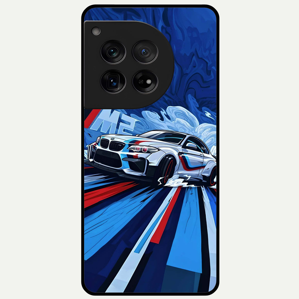  Drift Power Rush Glass Case For OnePlus 12 back cover – full design glossy printed glass finish