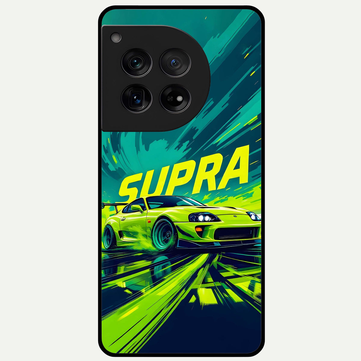  Electric Supra Thunder Glass Case For OnePlus 12 back cover – full design glossy printed glass finish