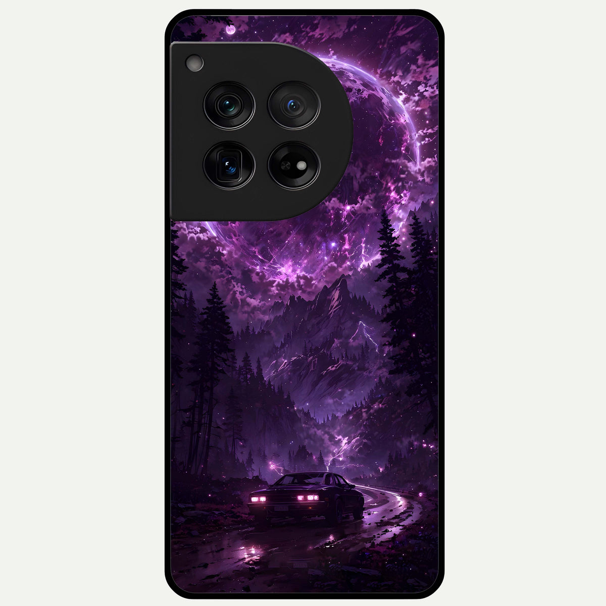  Eternal Cosmic Drive Glass Case For OnePlus 12 back cover – full design glossy printed glass finish