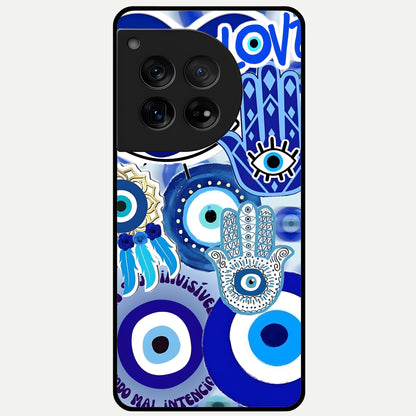  Evil Eyes Dream Glass Case For OnePlus 12 back cover – full design glossy printed glass finish