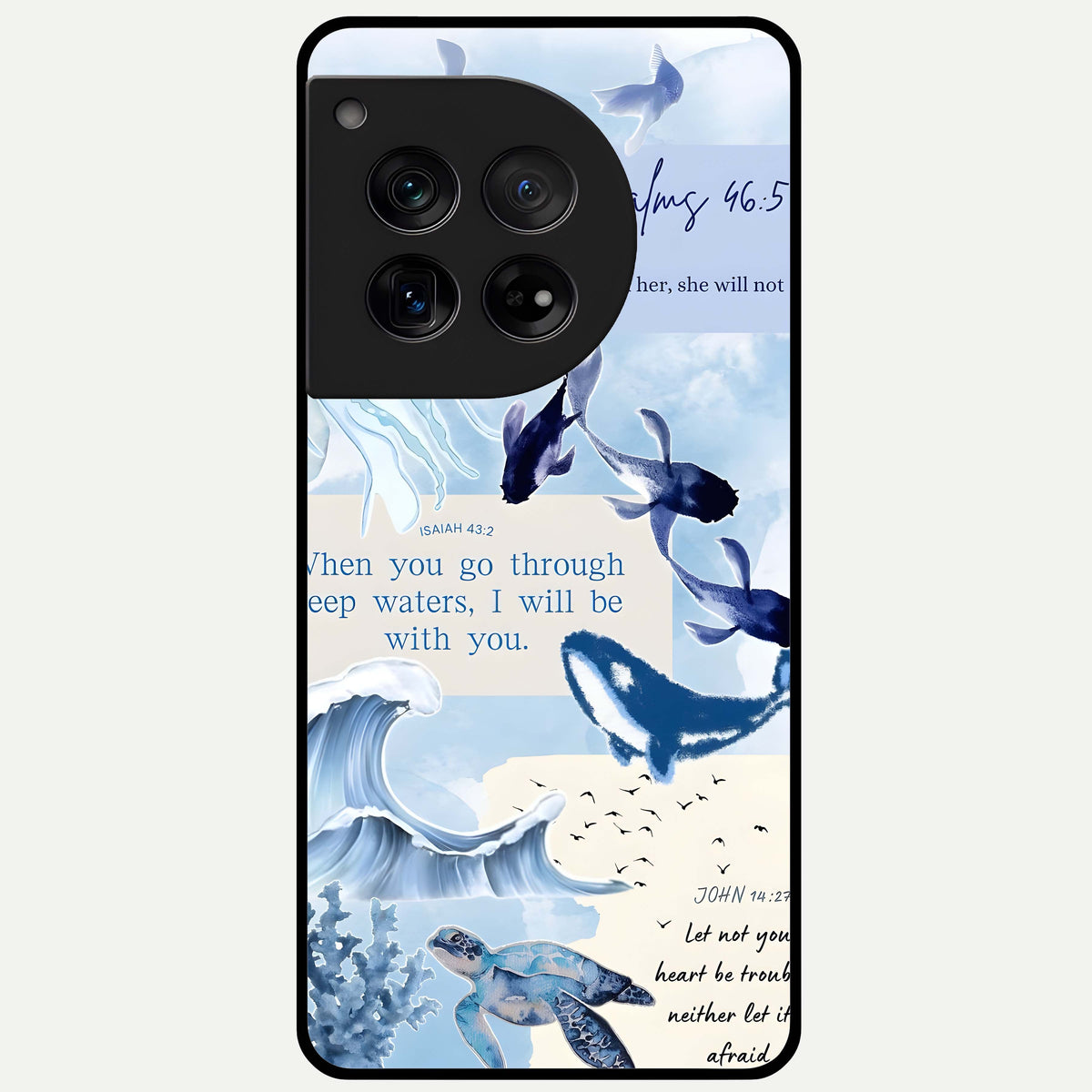  Faithful Ocean Promise Glass Case For OnePlus 12 back cover – full design glossy printed glass finish