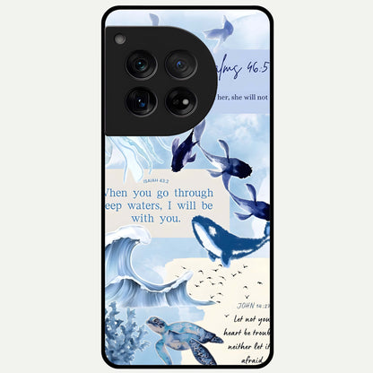 Faithful Ocean Promise Glass Case For OnePlus 12 back cover – full design glossy printed glass finish