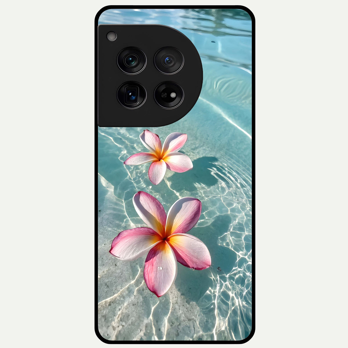  Floating Bloom Bliss Glass Case For OnePlus 12 back cover – full design glossy printed glass finish