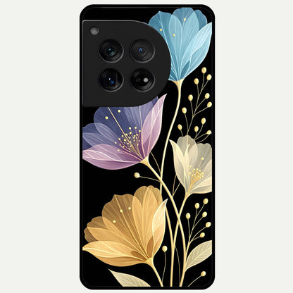  Flower Bloom Glow Glass Case For OnePlus 12 back cover – full design glossy printed glass finish