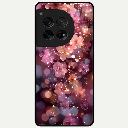  Glowing Petal Bliss Glass Case For OnePlus 12 back cover – full design glossy printed glass finish