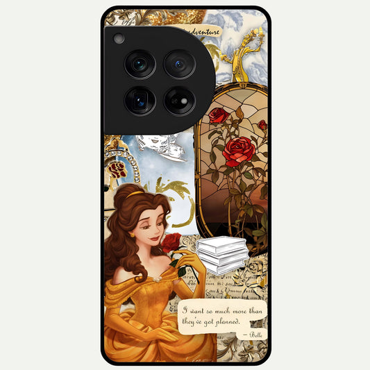  Golden Dream Belle Glass Case For OnePlus 12 back cover – full design glossy printed glass finish