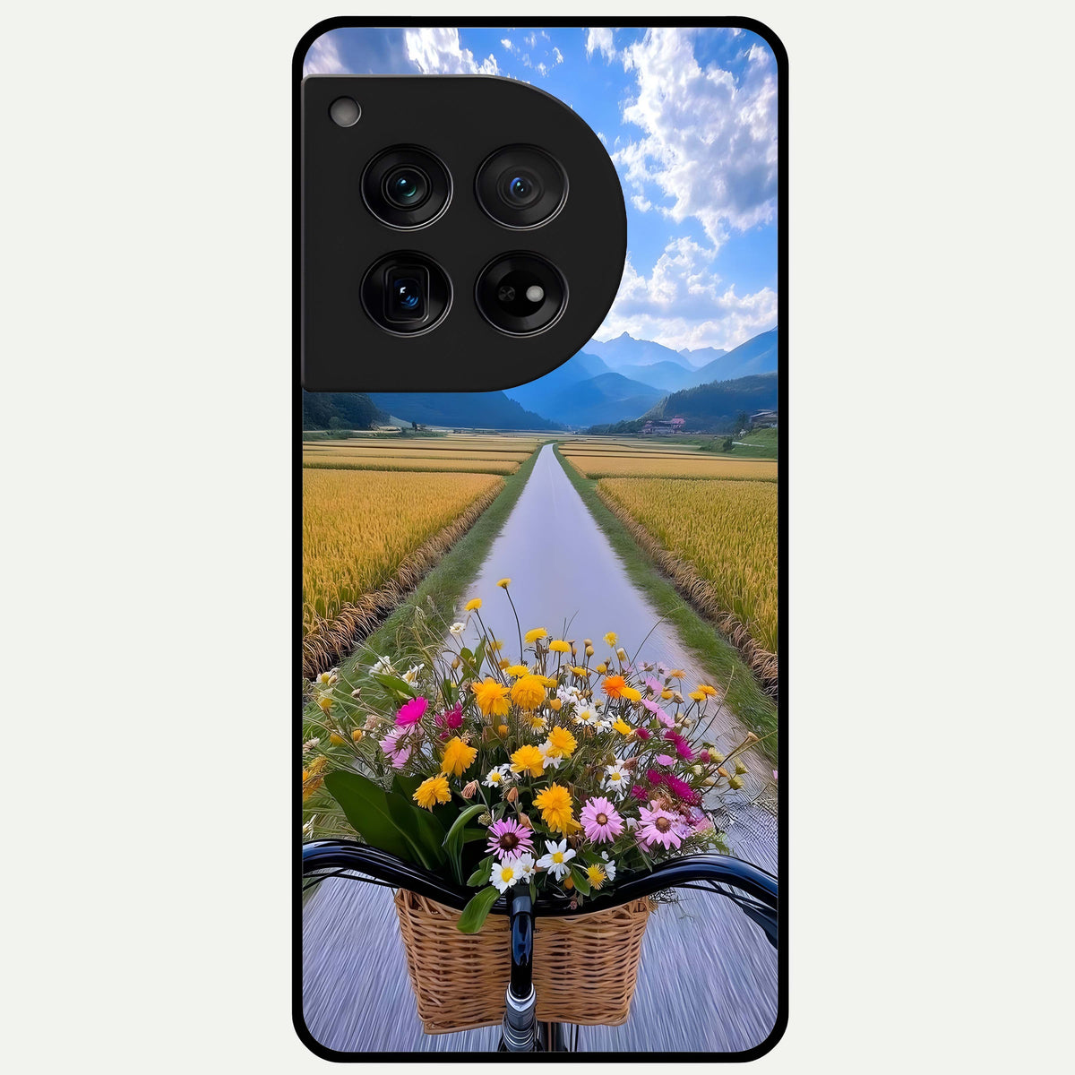  Golden Field Journey Glass Case For OnePlus 12 back cover – full design glossy printed glass finish