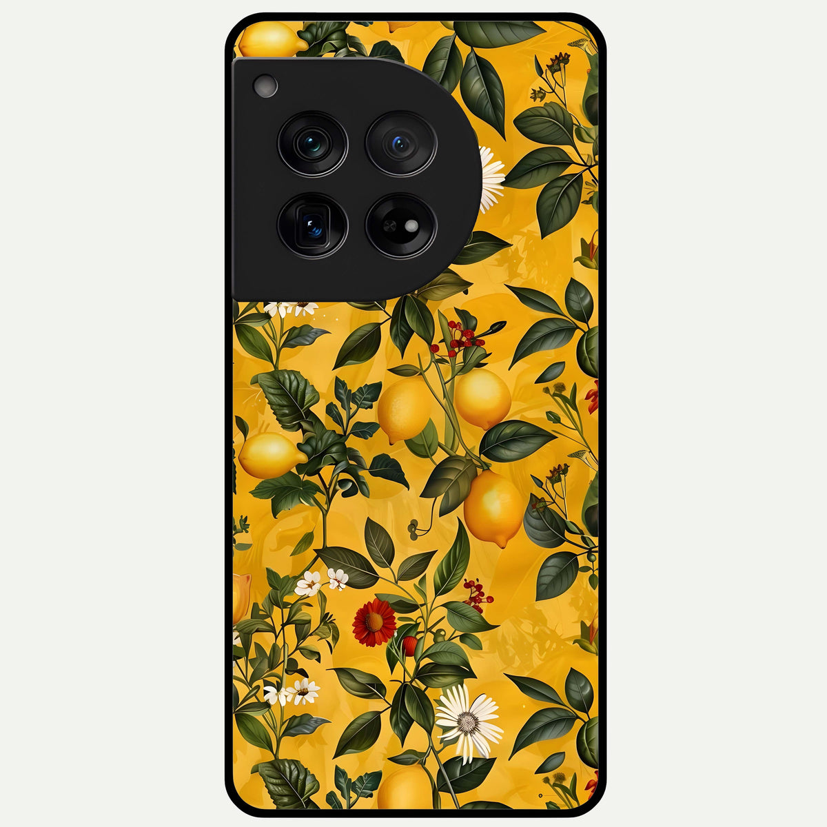  Golden Lemon Field Glass Case For OnePlus 12 back cover – full design glossy printed glass finish