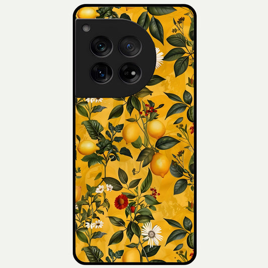  Golden Lemon Field Glass Case For OnePlus 12 back cover – full design glossy printed glass finish