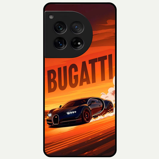  Inferno Bugatti Storm Glass Case For OnePlus 12 back cover – full design glossy printed glass finish
