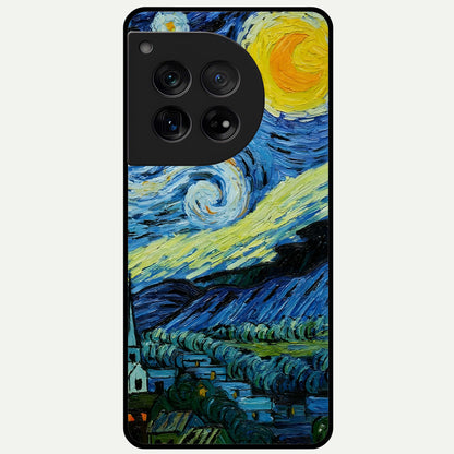  Inspired Van Gogh Art Glass Case For OnePlus 12 back cover – full design glossy printed glass finish
