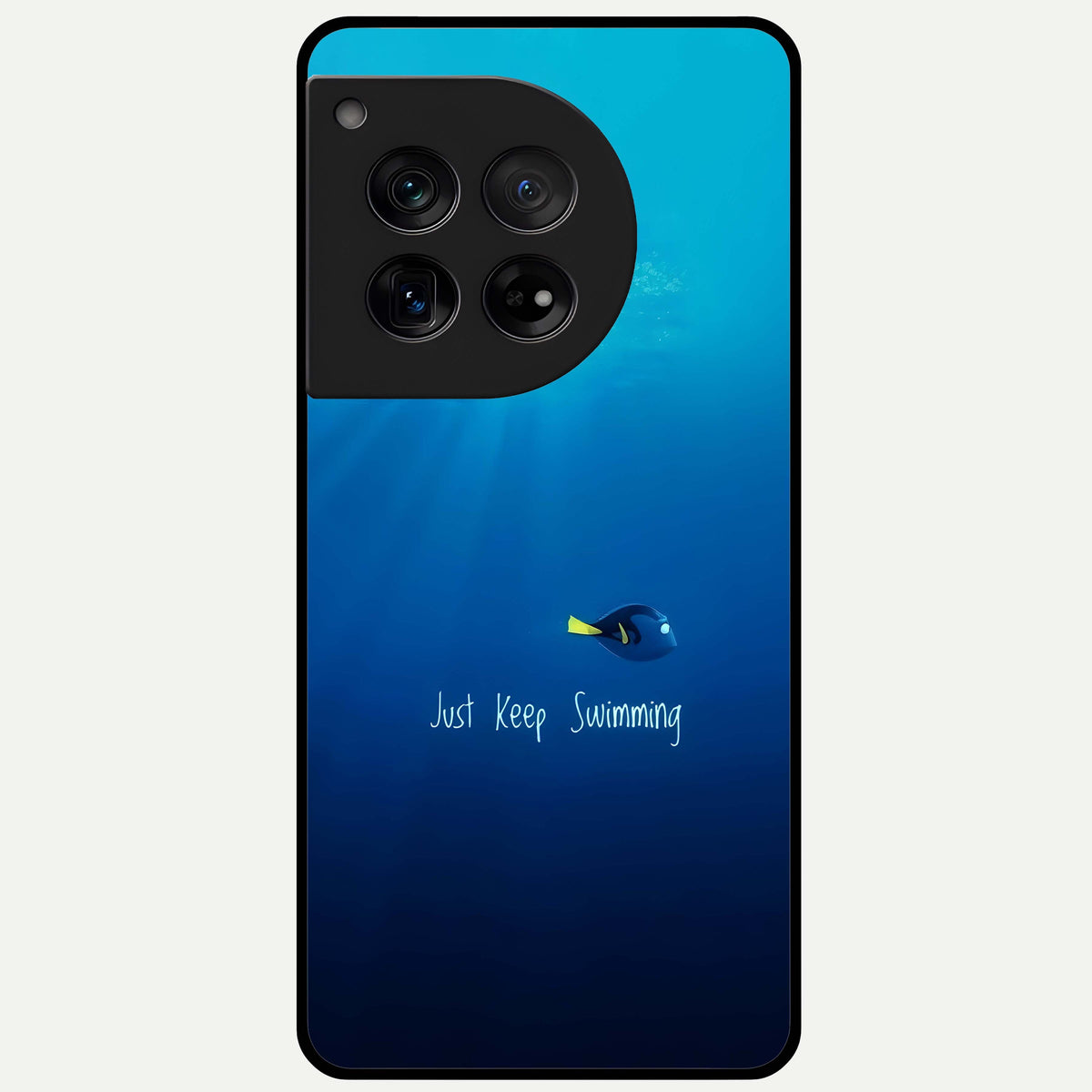  Just Keep Swimming Glass Case For OnePlus 12 back cover – full design glossy printed glass finish
