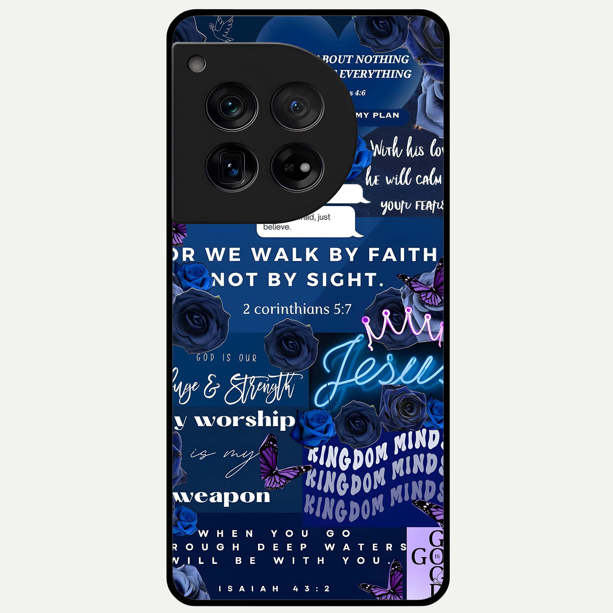  Kingdom Faith Glow Glass Case For OnePlus 12 back cover – full design glossy printed glass finish