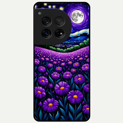  Lavender Moon Field Glass Case For OnePlus 12 back cover – full design glossy printed glass finish