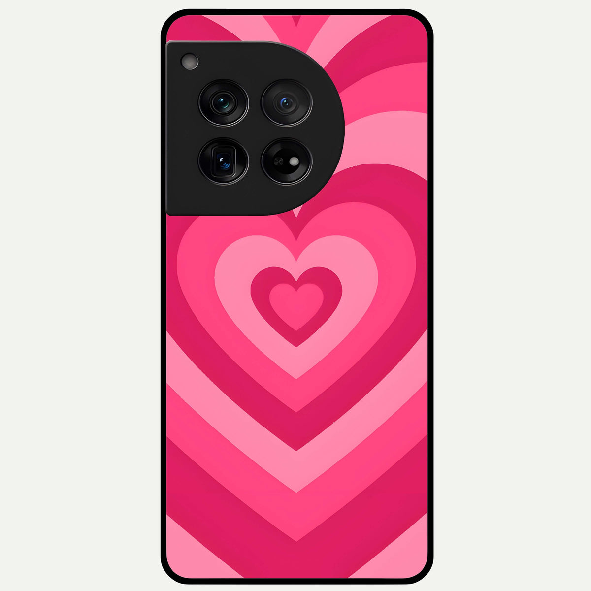  Layered Love Hearts Glass Case For OnePlus 12 back cover – full design glossy printed glass finish