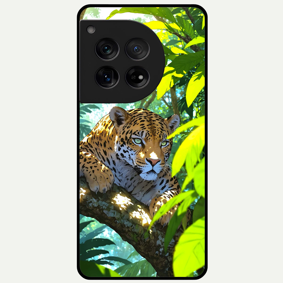  Leopard in Jungle Glass Case For OnePlus 12 back cover – full design glossy printed glass finish