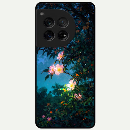  Midnight Bloom Glow Glass Case For OnePlus 12 back cover – full design glossy printed glass finish