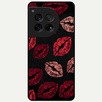  Midnight Kiss Love Glass Case For OnePlus 12 back cover – full design glossy printed glass finish