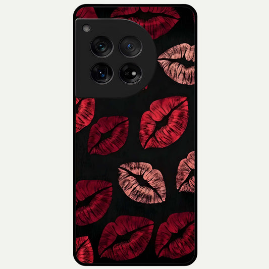  Midnight Kiss Love Glass Case For OnePlus 12 back cover – full design glossy printed glass finish
