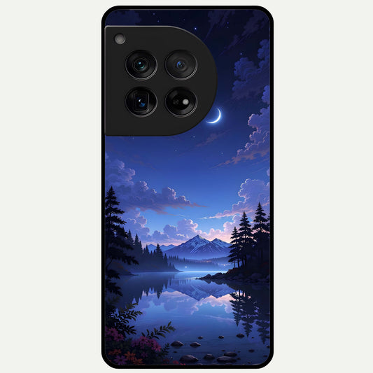  Midnight Lake Peace Glass Case For OnePlus 12 back cover – full design glossy printed glass finish