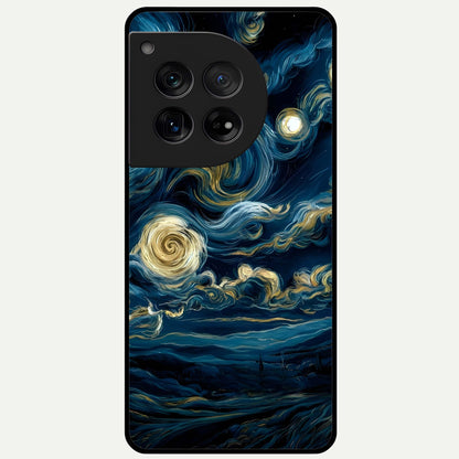  Midnight Sky Whirl Glass Case For OnePlus 12 back cover – full design glossy printed glass finish