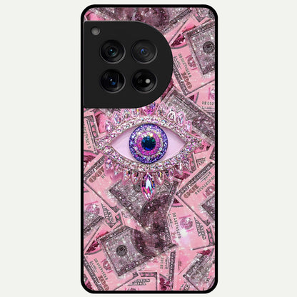  Money Eye Luxe Glass Case For OnePlus 12 back cover – full design glossy printed glass finish