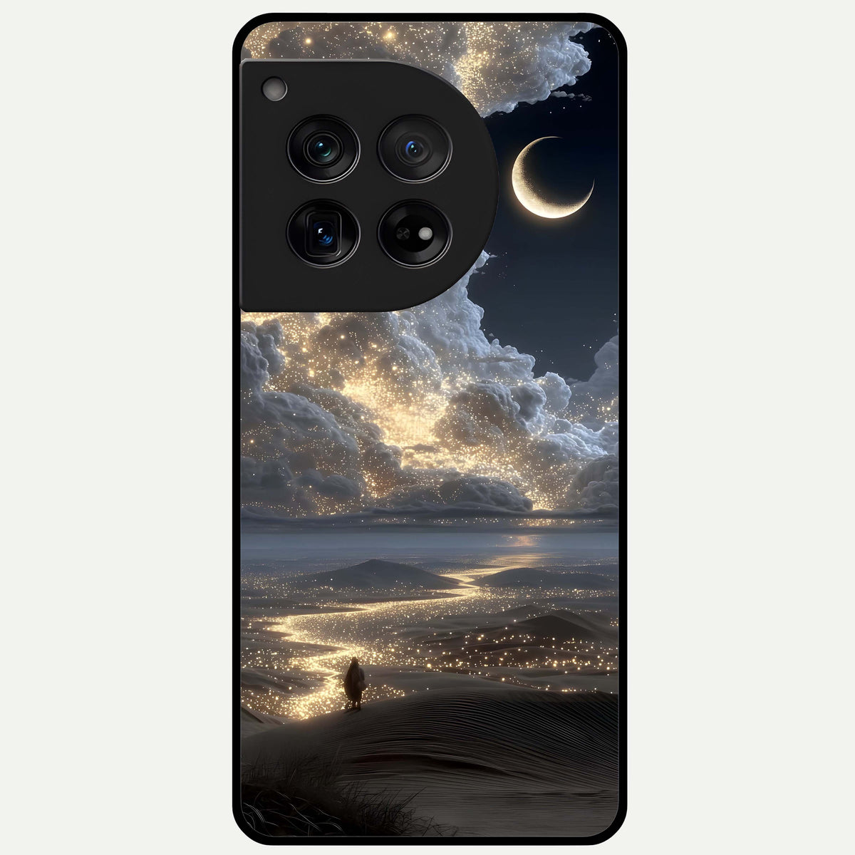  Moonlight Spark Path Glass Case For OnePlus 12 back cover – full design glossy printed glass finish