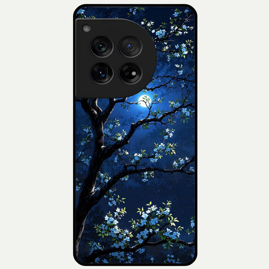  Mystic Floral Night Glass Case For OnePlus 12 back cover – full design glossy printed glass finish