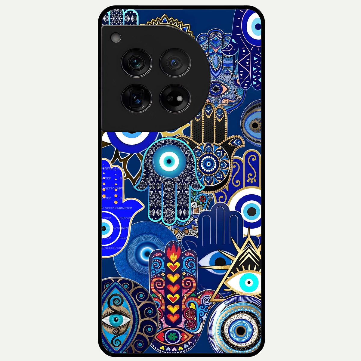  Mystic Palm Guard Glass Case For OnePlus 12 back cover – full design glossy printed glass finish
