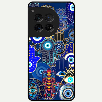  Mystic Palm Guard Glass Case For OnePlus 12 back cover – full design glossy printed glass finish