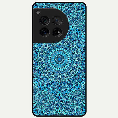  Ocean Bloom Mandala Glass Case For OnePlus 12 back cover – full design glossy printed glass finish