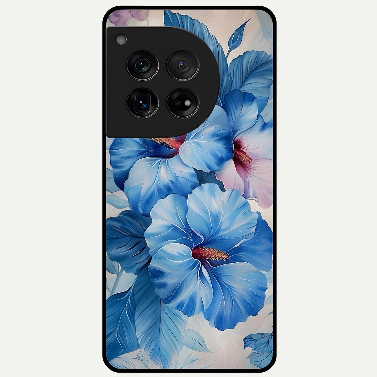  Ocean Hibiscus Grace Glass Case For OnePlus 12 back cover – full design glossy printed glass finish