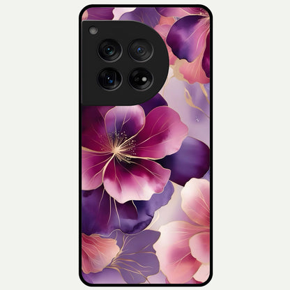  Pink Bouquet Florals Glass Case For OnePlus 12 back cover – full design glossy printed glass finish
