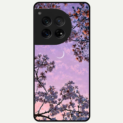  Purple Serenity Moon Glass Case For OnePlus 12 back cover – full design glossy printed glass finish