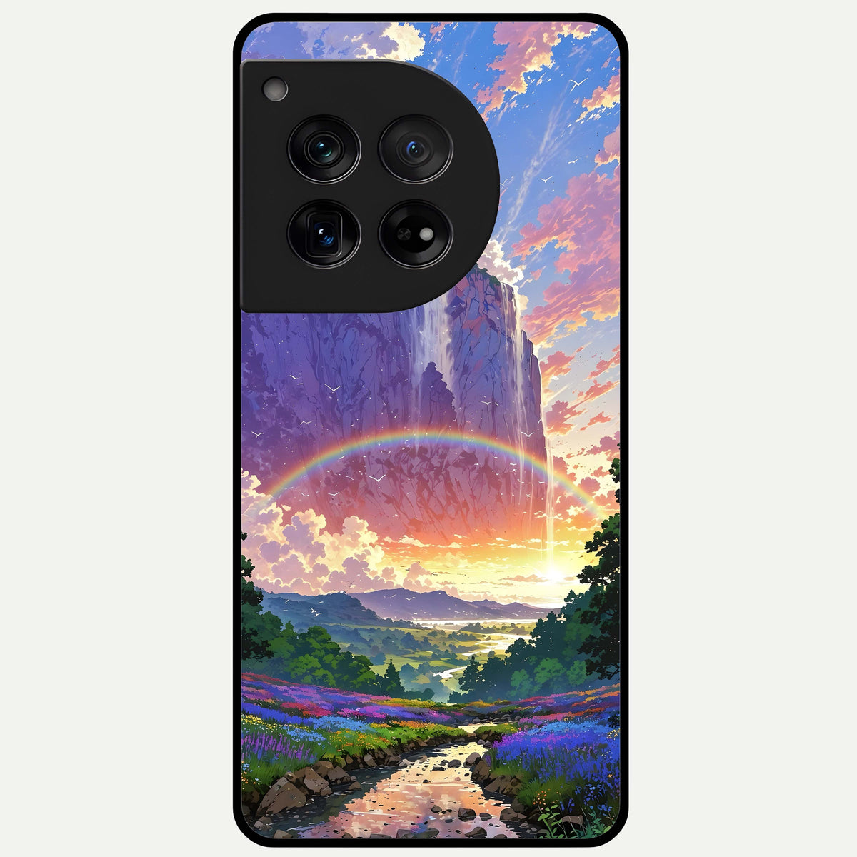  Rainbow Valley Dream Glass Case For OnePlus 12 back cover – full design glossy printed glass finish