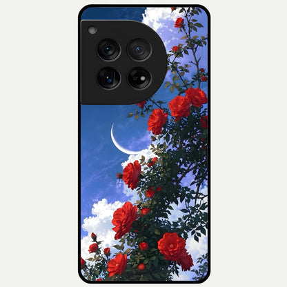  Rose Drift Flowers Glass Case For OnePlus 12 back cover – full design glossy printed glass finish