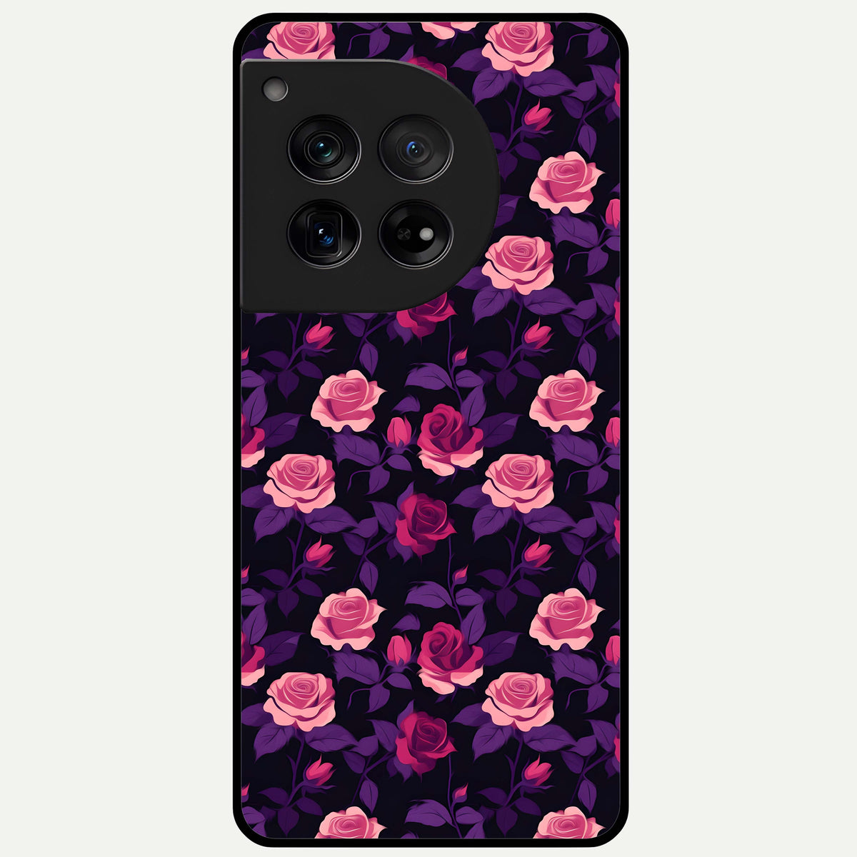  Rose Garden Twilight Glass Case For OnePlus 12 back cover – full design glossy printed glass finish