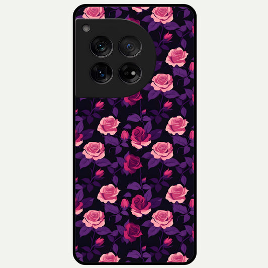  Rose Garden Twilight Glass Case For OnePlus 12 back cover – full design glossy printed glass finish