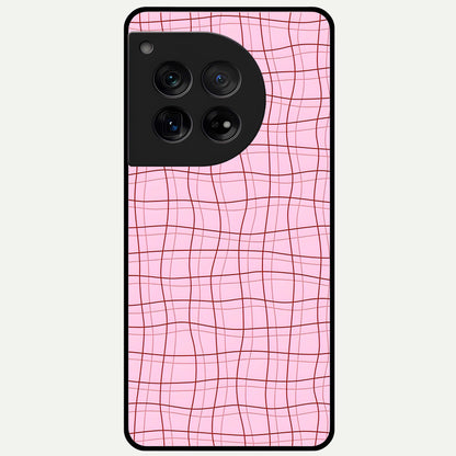  Soft Grid Bliss Glass Case For OnePlus 12 back cover – full design glossy printed glass finish