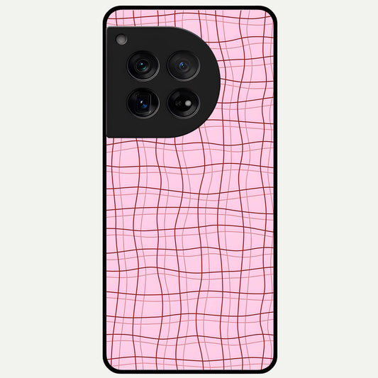  Soft Grid Bliss Glass Case For OnePlus 12 back cover – full design glossy printed glass finish