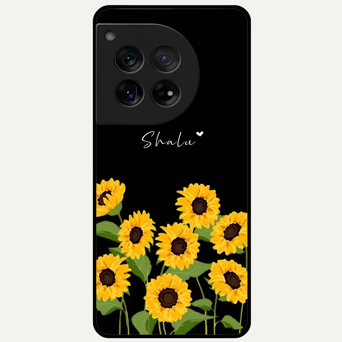  Sunflower Sky Bloom Glass Case For OnePlus 12 back cover – full design glossy printed glass finish